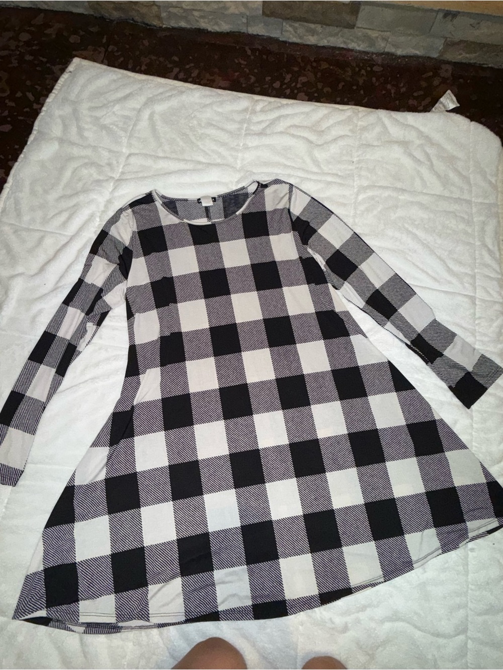 HEIMISH USA Black and White Striped Crewneck Top